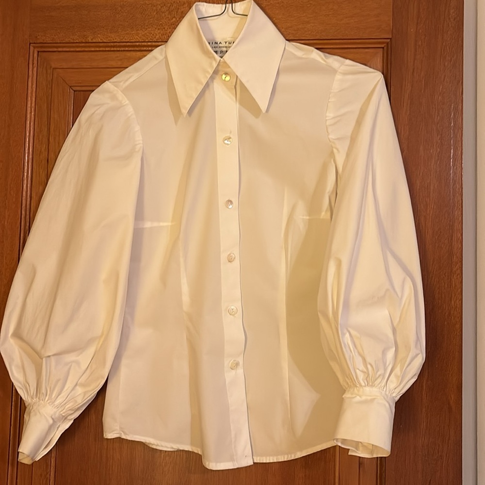 Vintage Trina Turk Los Angeles 90s white Shirt